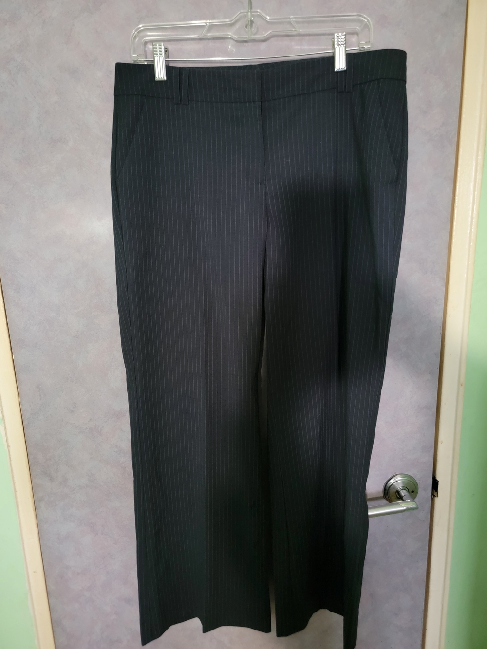 New York & Company Womans Black Pinstripe Dress Pants